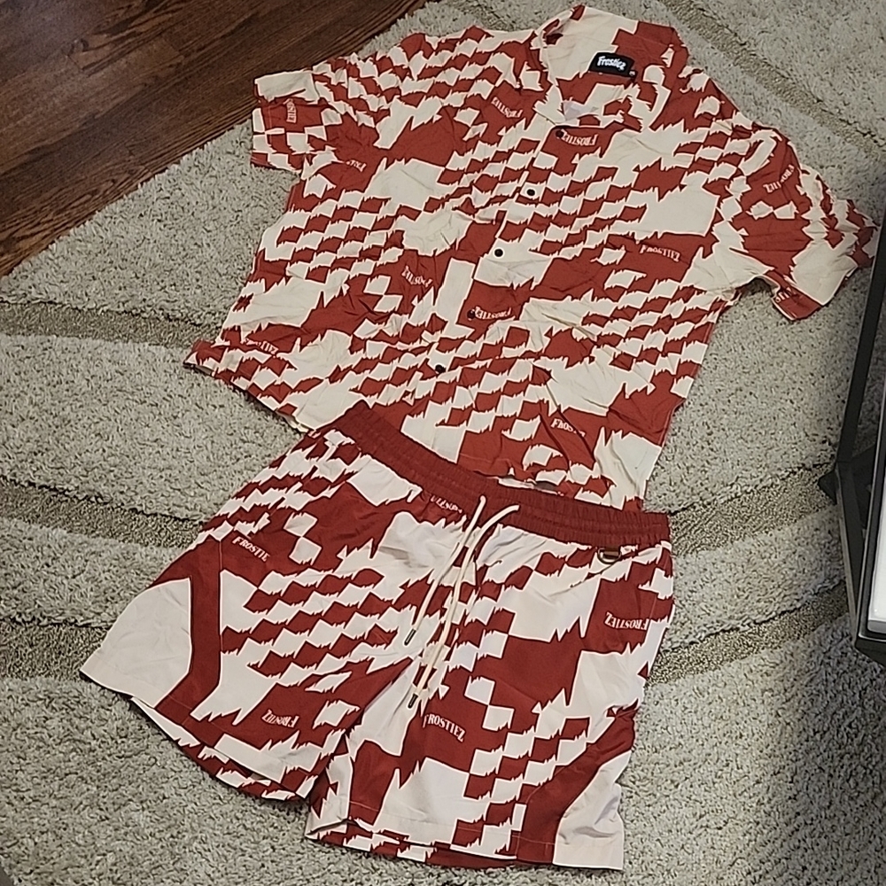 Stylish Red and White Men's Pajama Set